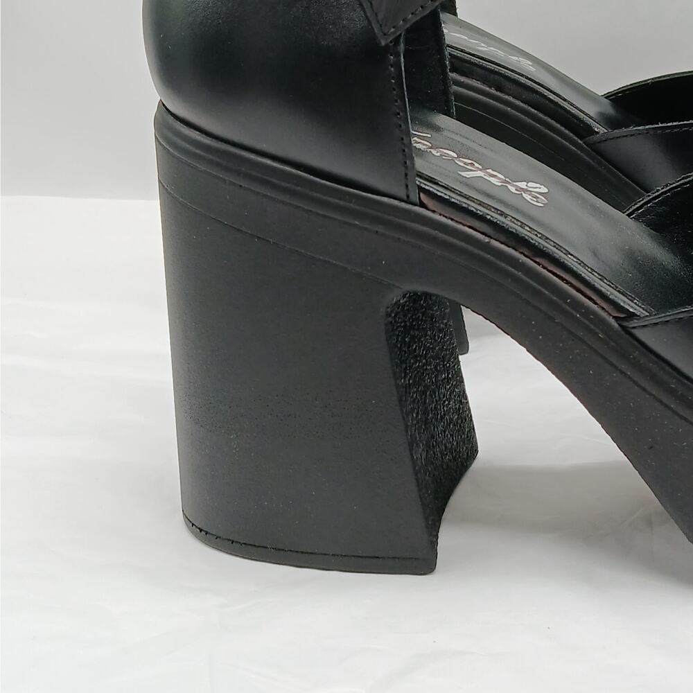 $168 Free People Gwen Mary Jane Platform Pumps Women 9.5 Black Chunky Heel Shoes - Picture 4 of 14